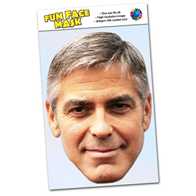 Image of Party People 1 x George Clooney Celebrity Face Mask Ready To Wear C
