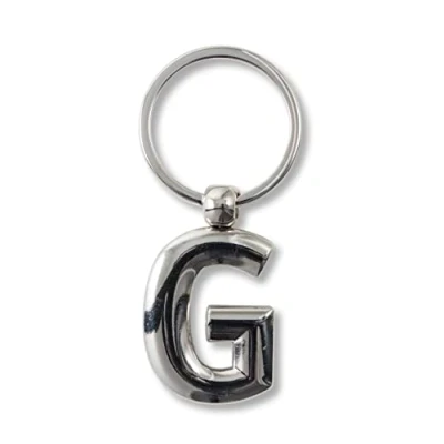 Image of IF Metal Personalised Alphabet Letters G Keyring, 7 cm, Silver