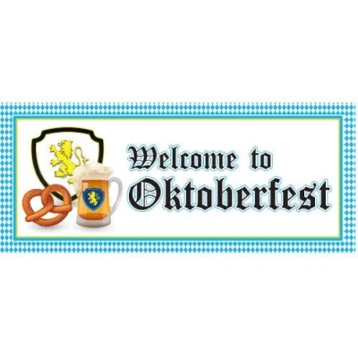 Image of PARTYRAMA.CO.UK Welcome To Oktoberfest Pattern PVC Party Sign Decoration