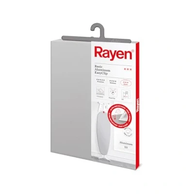 Image of Rayen Universal Ironing Board Cover EasyClip Fit 2 layers: 100% Cotton Foam and Fabric Aluminum Quality Basic Range Size: 115 x 38 cm Grey