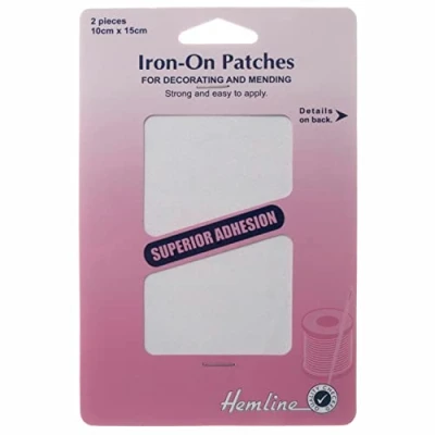 Image of Hemline Cotton Twill Iron On Patches White