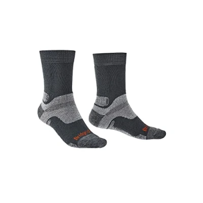 Image of 1 Pair Gunmetal Endurance Trekker Socks For Extended Trekking and Hiking Men&#039;s 9 11.5 Mens Bridgedale