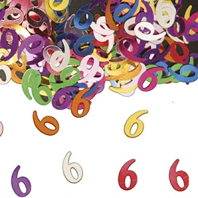 Image of Folat Party Confetti Number 6 Multi colors