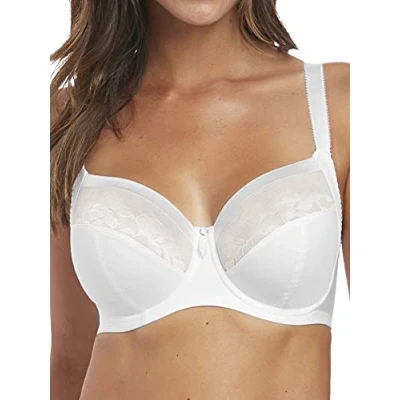 Image of Fantasie Women&#039;s Illusion Underwire Side Support Full Coverage Bra, Sheer, Navy, 34HH US