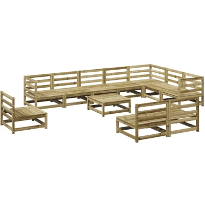 Image of vidaXL 11 Piece Garden Sofa Set Impregnated Wood Pine