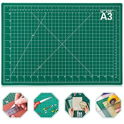 Image of Self Healing Sewing Mat, Anezus 12&quot; x 18&quot; Rotary Cutting Mat Double Sided 5 Ply Craft Board for Crafts Hobby Fabric Precision Scrapbooking Project
