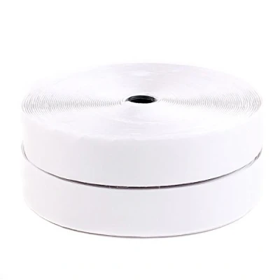 Image of TUKA 25m x 50mm Hook and Loop Tape self Adhesive, 82 Feet (25meter Loop) Length, Width 50 mm, Backside Adhesiv &amp; Tape, TKB5031 White