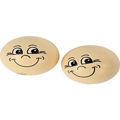 Image of Creativ 57098 Wood Smiley Balls, D: 22 mm, wood, 10pcs
