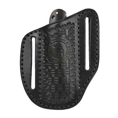 Image of Tourbn Leather Pocket Knife Sheath for Belt EDC Holster Penknife Tool Pouch Handmade Gift (T LP00280)