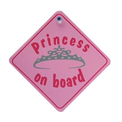 Image of Castle PRINCESS ON BOARD Diamond Hanging Car Window Sign DH17
