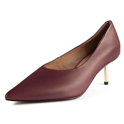Image of L37 Handmade Shoes Women&#039;s Pumps I High Heels Natural Leather Unique Style Deja Vu, Bordeaux, 6 UK