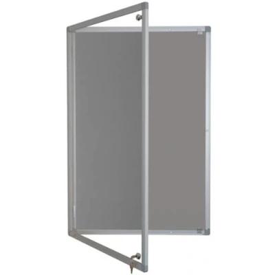 Image of Tamperproof Lockable Noticeboard Class 1 Aluminium Framed 1200mm x 1200mm, Silver