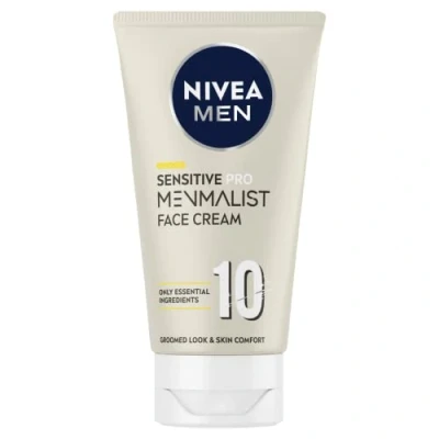 Image of NIVEA MEN Sensitive Pro Menmalist Face Cream (75ml), 24H Moisturiser for Men, 10 Essential Ingredients to Soothe Skin, Gentle Men&#039;s Skin Care