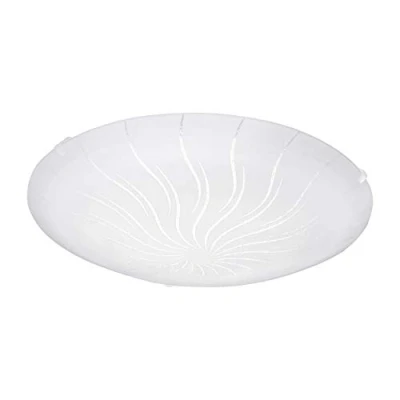 Image of Eglo Lighting Margitta Led Patterned Glass Flush Ceiling Light White EG96111