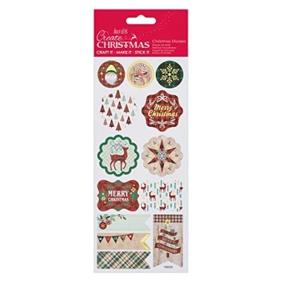 Image of Create Christmas Tartan Foil Stickers, Multi Colour, One Size