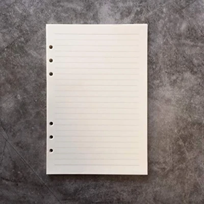 Image of Zelten Refills/Loose Leaves for A5 Cover Ring Binder/Personal Organiser/Planner(A5 6 Holes, Lined)