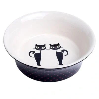 Image of Petface Silhouette Cats Ceramic Cat Bowl