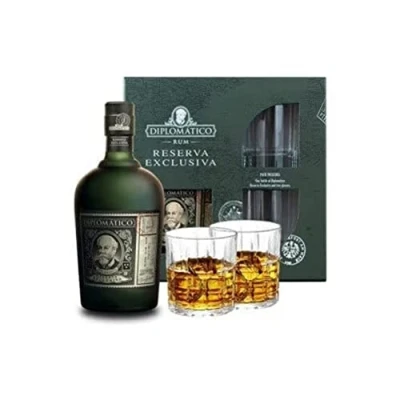 Image of Diplomatico Reserva Exclusiva Gift Set with 2x Rum Old Fashioned Glasses