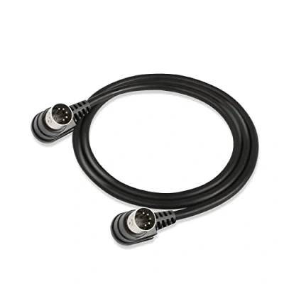 Image of GINTOOYUN Right Angle 5 PIN DIN MIDI Cable 90 Degree Male to Audio for Music Mixer,MIDI Device,MIDI Keyboard,etc. (1M)