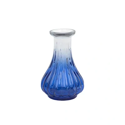 Image of Talking Tables Small Blue Recycled Glass Bud Vase Flower Holder Table Centrepiece