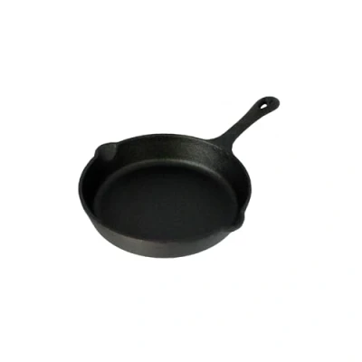 Image of Buckingham 16.5 cm Pre Seasoned Cast Iron Frying Pan/Sizzler for Healthy Cooking, Black