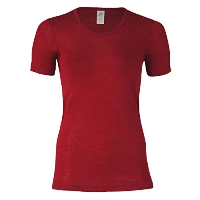Image of Engel Natur Women&#039;s Camisole/Shirt Shortsleave, Wool and Silk (4. UK 18/20 EU 46/48, Mallow)