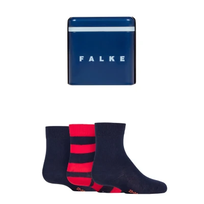Image of Kids 3 Pair Falke Merry Christmas and A Happy New Year Gift Boxed Socks Multi 6 8.5