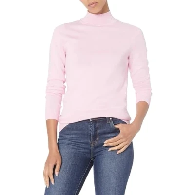 Image of Amazon Essentials Women&#039;s Lightweight Mockneck Jumper (Available in Plus Size), Light Pink, S
