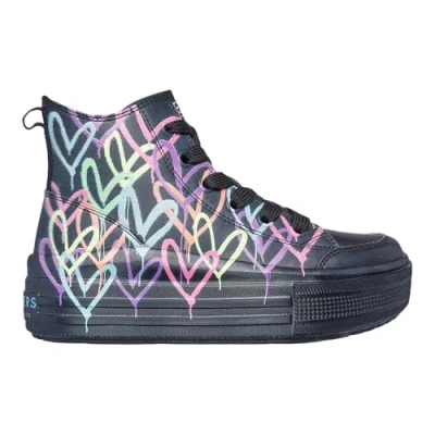 Image of Skechers Hyperlift Ankle Boot, Black/Multi, 2.5 UK Child