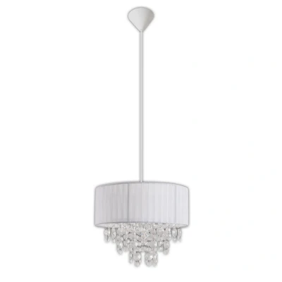 Image of Kristallo Pendant Ceiling Light White 1xE27