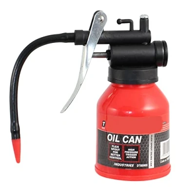 Image of Oil Can 250ml, Hand Pump Can, High Pressure Trigger Control, Oiler Lubrication with Flexi Spout