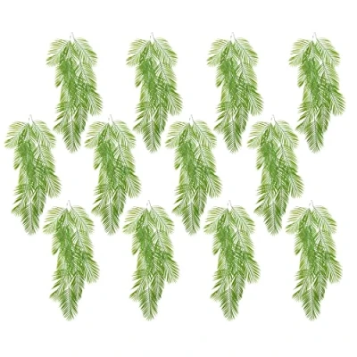 Image of Leaf Pack of 12 Design Artificial Hanging Fern Foliage Plants