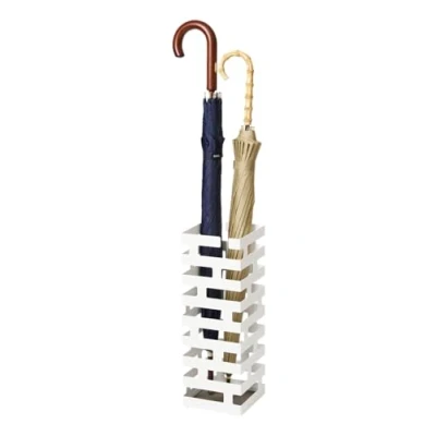 Image of Yamazaki 2362 BRICK Umbrella Stand Square, White, Steel, Minimalist Design, 15 x 43 cm (LxWxH)
