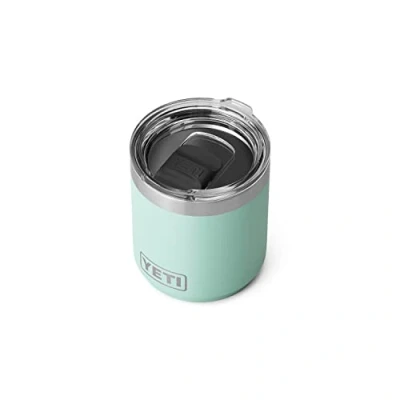 Image of YETI Rambler Lowball, Vacuum Insulated Stainless Steel Stackable Lowball with MagSlider Lid, Seafoam, 10 oz (296 ml)