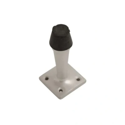 Image of Vibe Projection Square Door Stop 63mm on Satin Anodised Aluminium, Stopper, Rubber Bumper to Protect Door, Walls, and Skirting for Internal Use