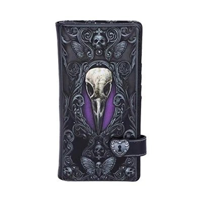 Image of Nemesis Now B5117R0 Edgar Allen Poe Nevermore Raven Purse, PU, Black, 18.5cm