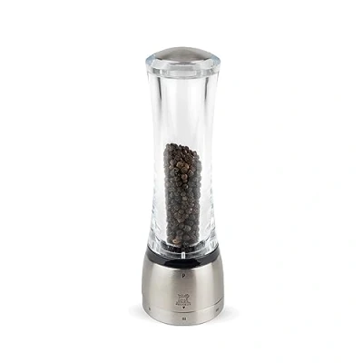 Image of Peugeot Daman u&#039;Select Manual Pepper Mill Adjustable Grinder Acrylic and Stainless Steel, 21 cm