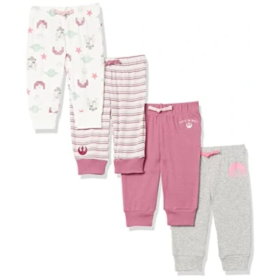 Image of Amazon Essentials Disney Marvel Star Wars Princess Baby Girls&#039; Trousers, Pack of 4, Rebel Print, Premature