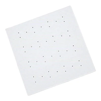Image of Blue Canyon Nonslip Antibacterial Rubber Shower Mats, Quick Dry Bathmat for with Suction Pads &amp; Drain Holes, Mould Resistant Bathroom Accessory, Durable Bath Rug Runner 53x53 cm White