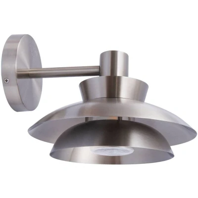 Image of Lucande outdoor wall light Thais, grey, stainless steel, Ø 25 cm