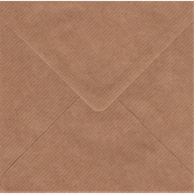 Image of 6&quot; x Brown Ribbed Kraft Envelopes 25 Pack 155mm Square