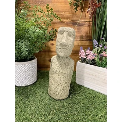 Image of J and L STONE Ornaments GARDEN EASTER ISLAND HEAD / MOAI TIKI CONCRETE ORNAMENT
