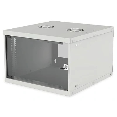 Image of Intellinet Network Cabinet, Wall Mount (Basic), 6U, 400 mm Deep, Grey, Flatpack, Max 50 kg, Glass Door, 19 Inch, Three Year Warranty