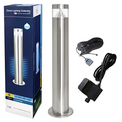 Image of LED Bollard Modern Stainless Steel Garden Lamp Post Warm White Light with 12v Transformer ZLC046WW