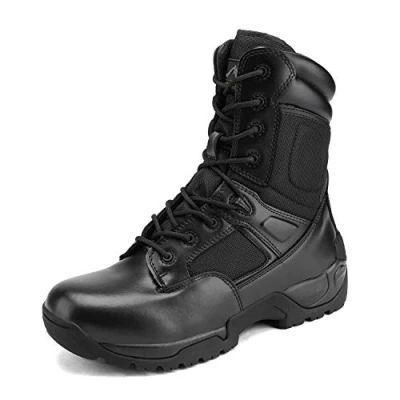 Image of NORTIV 8 Men&#039;s Military Side Zipper Tactical Work Boots Hiking Motorcycle Combat Boots,Size 7,Black,Response
