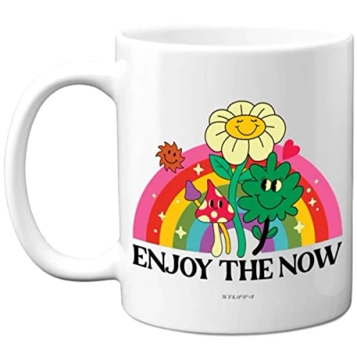 Image of Funny Birthday Mug Enjoy The Now Fun Gifts for Her Him, Novelty 11oz Ceramic Dishwasher Safe Mugs, Mugs Gift Women Men, Dad Birthday, Mum birthday,Christmas Mothers Day, Fathers Day