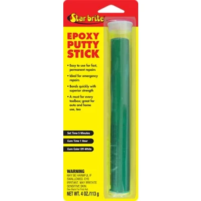 Image of STAR BRITE Epoxy Putty Stick Quick, Versatile, Permanent Repairs Even Underwater Fix Boat Hulls, Decks, Pools, Spas, Hot Tubs, Leaking Gaskets, Tanks, Gutters &amp; More 4 OZ (087104)
