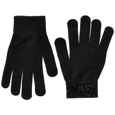 Image of PIECES Women&#039;s Pcnew Buddy Bow Smart Gloves Bc, Black, One Size