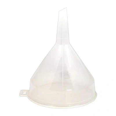Image of CLEAR PLASTIC FUNNEL FOR Bottle Filling,Essential Oils,Arts &amp; Crafts Supplies,Science Laboratory Chemicals 14CM (1)