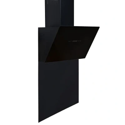 Image of SIA 60cm Black Angled Touch Control Cooker Hood &amp; Toughened Glass Splashback